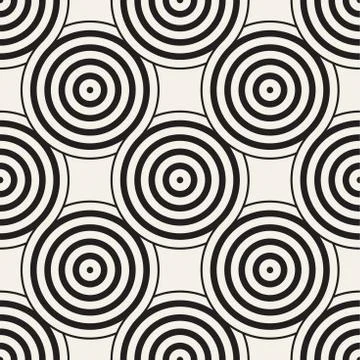 Vector seamless geometric pattern composed with circles and lines. Modern sty Stock Illustration