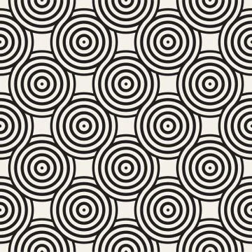 Vector seamless geometric pattern composed with circles and lines. Modern sty Stock Illustration