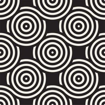 Vector seamless geometric pattern composed with circles and lines. Modern sty Stock Illustration