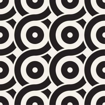 Vector seamless geometric pattern composed with circles and lines. Modern sty Stock Illustration