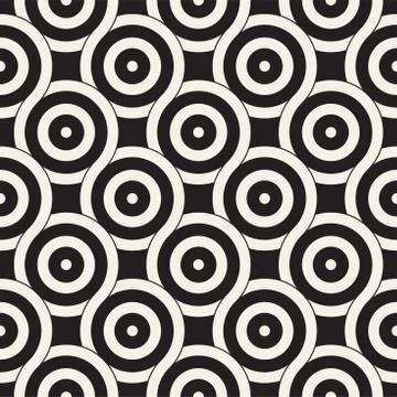 Vector seamless geometric pattern composed with circles and lines. Modern sty Stock Illustration