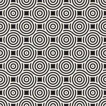 Vector seamless geometric pattern composed with circles and lines. Modern sty 스톡 일러스트