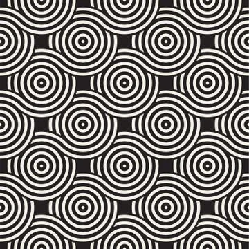 Vector seamless geometric pattern composed with circles and lines. Modern sty Stock Illustration