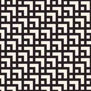 Vector seamless geometric pattern. Contemporary tiles. Lattice linear grid. Illustrazione stock