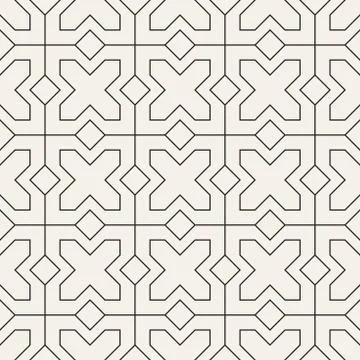 Vector seamless geometric pattern. Contemporary tiles. Polygonal linear grid. 스톡 일러스트