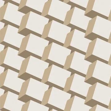 Vector seamless geometric pattern. Decorative clean light 3d block endless Illustrazione stock