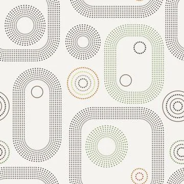 Vector seamless geometric pattern of dots and lines Stock Illustration