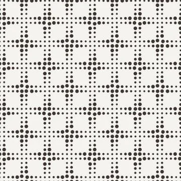 Vector seamless geometric pattern of dots of different sizes Illustrazione stock