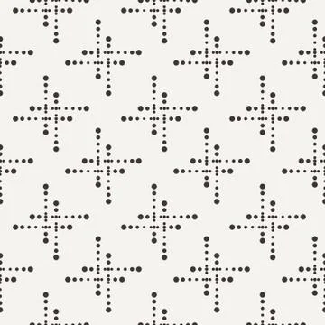 Vector seamless geometric pattern of dots of different sizes Stock Illustration