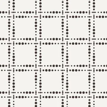 Vector seamless geometric pattern of dots of different sizes Stock Illustration