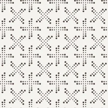 Vector seamless geometric pattern of dots of different sizes Stock Illustration