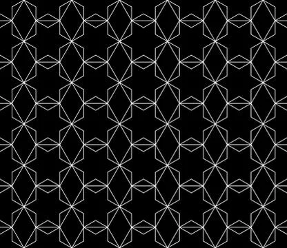 Vector seamless geometric pattern with editable weight of stroke Stock Illustration