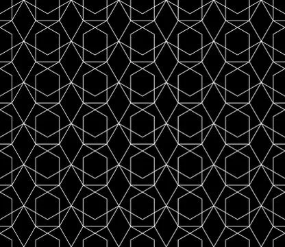 Vector seamless geometric pattern with editable weight of stroke Stock Illustration