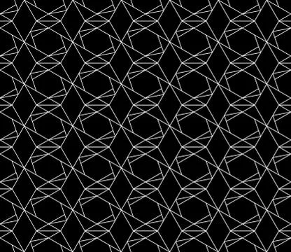 Vector seamless geometric pattern with editable weight of stroke Stock Illustration