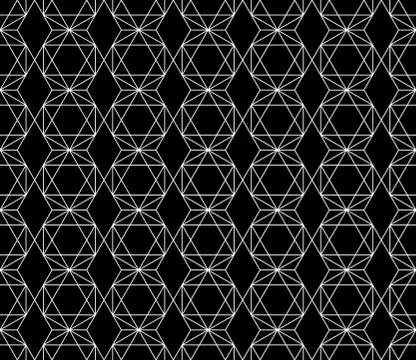 Vector seamless geometric pattern with editable weight of stroke Stock Illustration