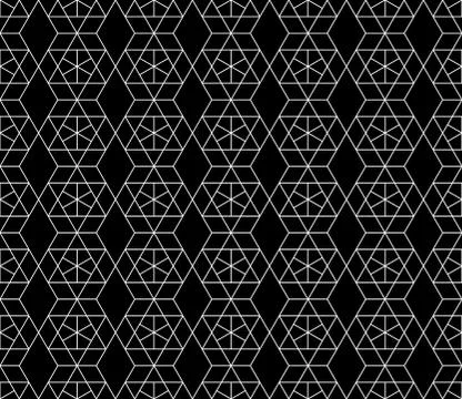 Vector seamless geometric pattern with editable weight of stroke Stock Illustration