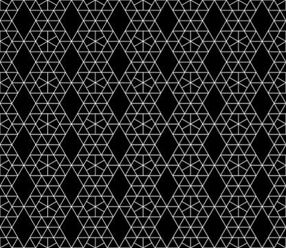 Vector seamless geometric pattern with editable weight of stroke Stock Illustration