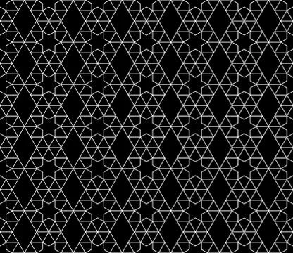 Vector seamless geometric pattern with editable weight of stroke Stock Illustration