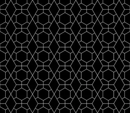 Vector seamless geometric pattern with editable weight of stroke Stock Illustration