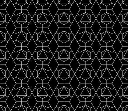 Vector seamless geometric pattern with editable weight of stroke Stock Illustration