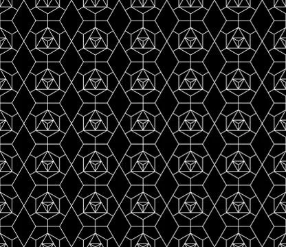 Vector seamless geometric pattern with editable weight of stroke Illustrazione stock