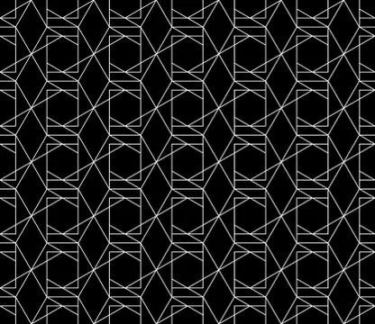 Vector seamless geometric pattern with editable weight of stroke Stock Illustration