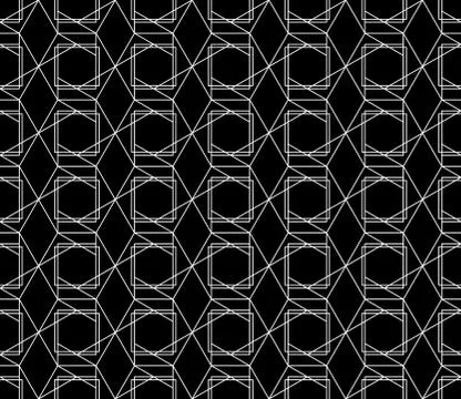 Vector seamless geometric pattern with editable weight of stroke 库存插图