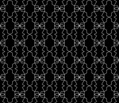 Vector seamless geometric pattern with editable weight of stroke Stock Illustration