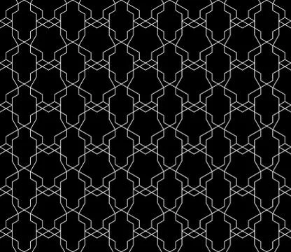 Vector seamless geometric pattern with editable weight of stroke Illustrazione stock