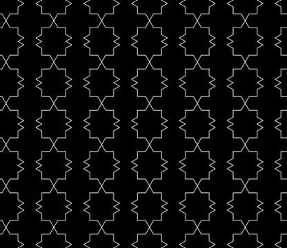 Vector seamless geometric pattern with editable weight of stroke Stock Illustration