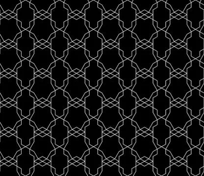 Vector seamless geometric pattern with editable weight of stroke Illustrazione stock