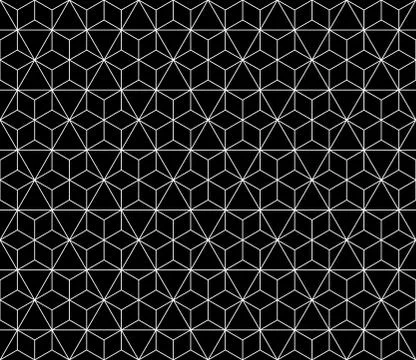 Vector seamless geometric pattern with editable weight of stroke Stock Illustration