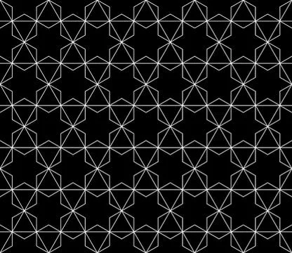 Vector seamless geometric pattern with editable weight of stroke 库存插图