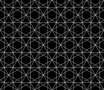 Vector seamless geometric pattern with editable weight of stroke Stock Illustration