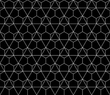 Vector seamless geometric pattern with editable weight of stroke Stock Illustration