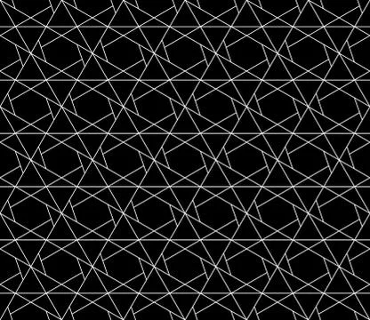 Vector seamless geometric pattern with editable weight of stroke 库存插图