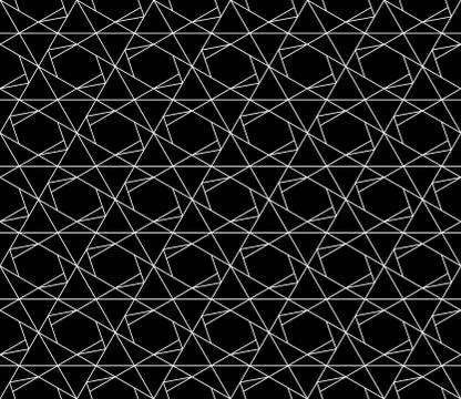 Vector seamless geometric pattern with editable weight of stroke Stock Illustration