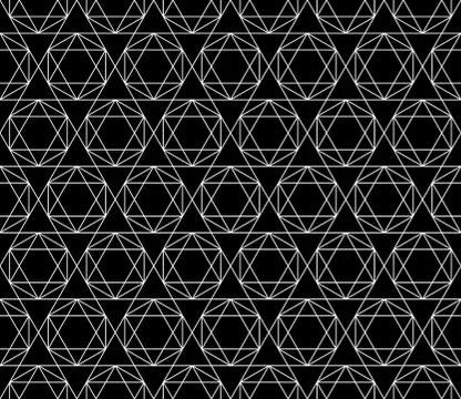 Vector seamless geometric pattern with editable weight of stroke Stock Illustration