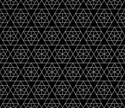 Vector seamless geometric pattern with editable weight of stroke Stock Illustration