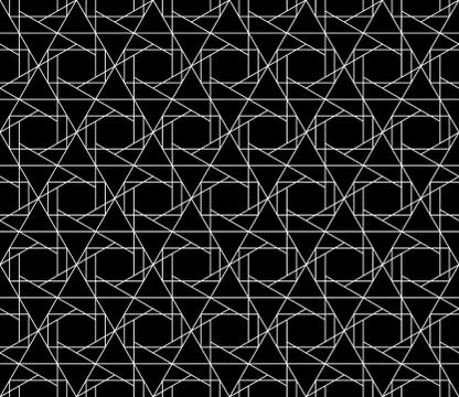 Vector seamless geometric pattern with editable weight of stroke 库存插图