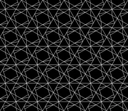 Vector seamless geometric pattern with editable weight of stroke Stock Illustration