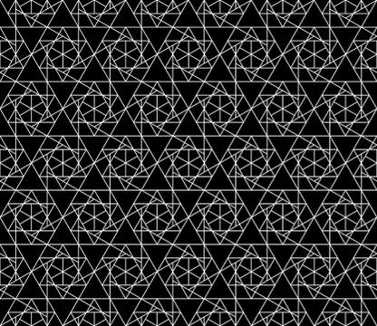 Vector seamless geometric pattern with editable weight of stroke Stock Illustration