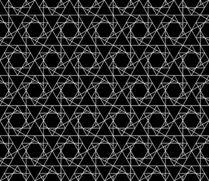 Vector seamless geometric pattern with editable weight of stroke Stock Illustration