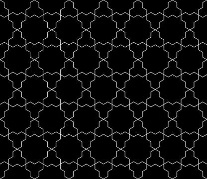 Vector seamless geometric pattern with editable weight of stroke Stock Illustration