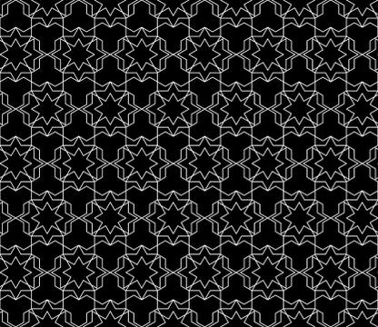 Vector seamless geometric pattern with editable weight of stroke 库存插图