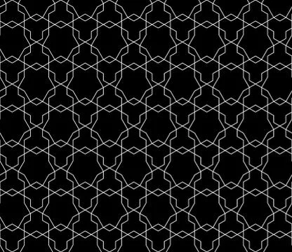 Vector seamless geometric pattern with editable weight of stroke Stock Illustration