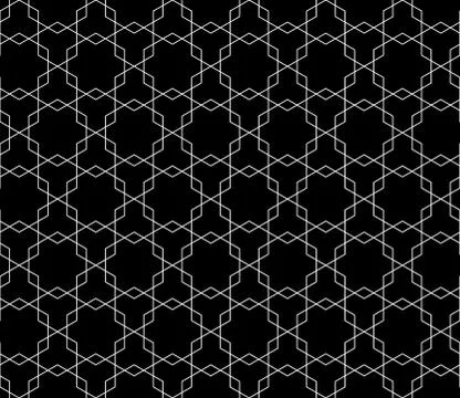 Vector seamless geometric pattern with editable weight of stroke Stock Illustration