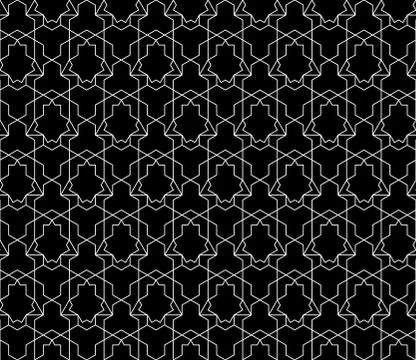 Vector seamless geometric pattern with editable weight of stroke Stock Illustration