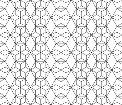 Vector seamless geometric pattern with editable weight of stroke Stock Illustration