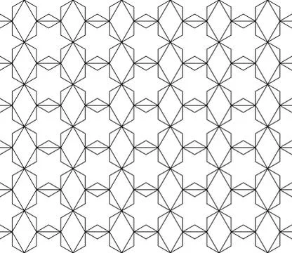 Vector seamless geometric pattern with editable weight of stroke Stock Illustration